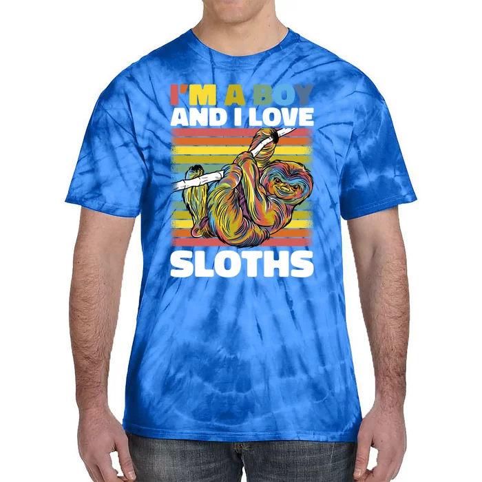 I'm A Boy And I Love Sloths Cool Gift Tie-Dye T-Shirt