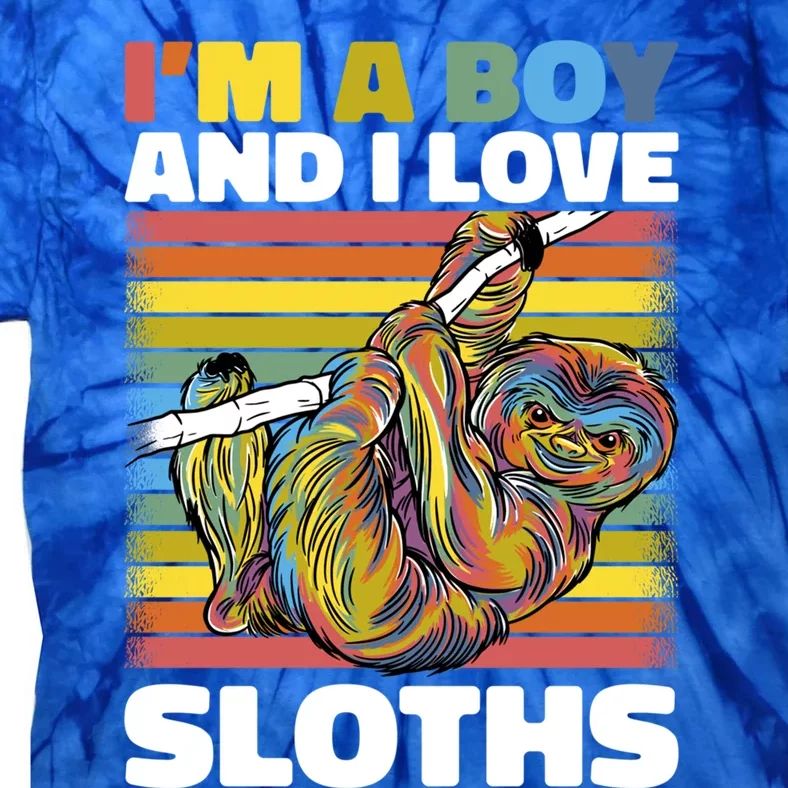 I'm A Boy And I Love Sloths Cool Gift Tie-Dye T-Shirt