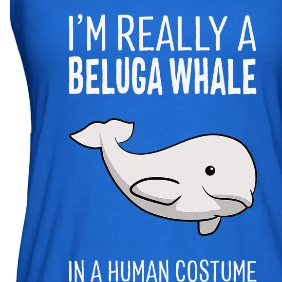 Im A Beluga Whale In A Human Costume Halloween Gift Cute Ladies Essential Flowy Tank