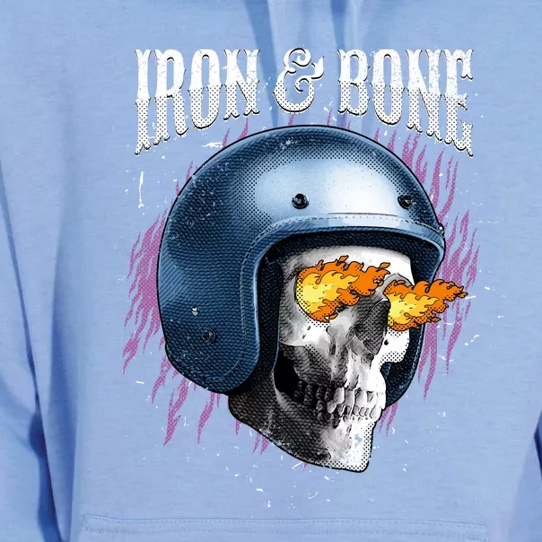 Iron And Bone Skull Biker Flame Unisex Surf Hoodie