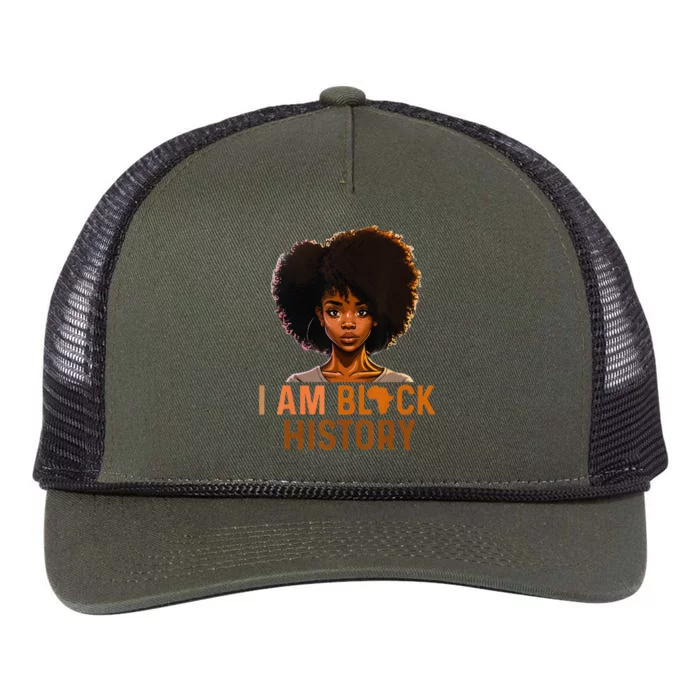 I Am Black History Melanin Black History Month Retro Rope Trucker Hat Cap