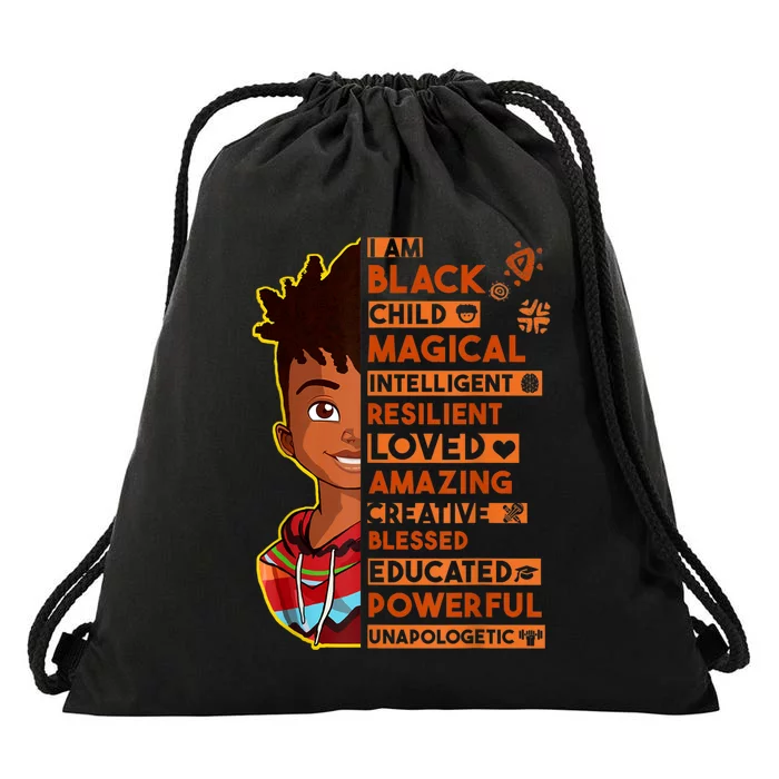 I Am Black History Month African American Drawstring Bag