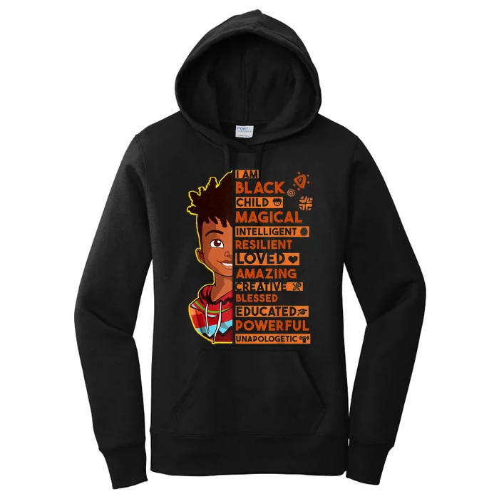 I Am Black History Month African American Women's Pullover Hoodie