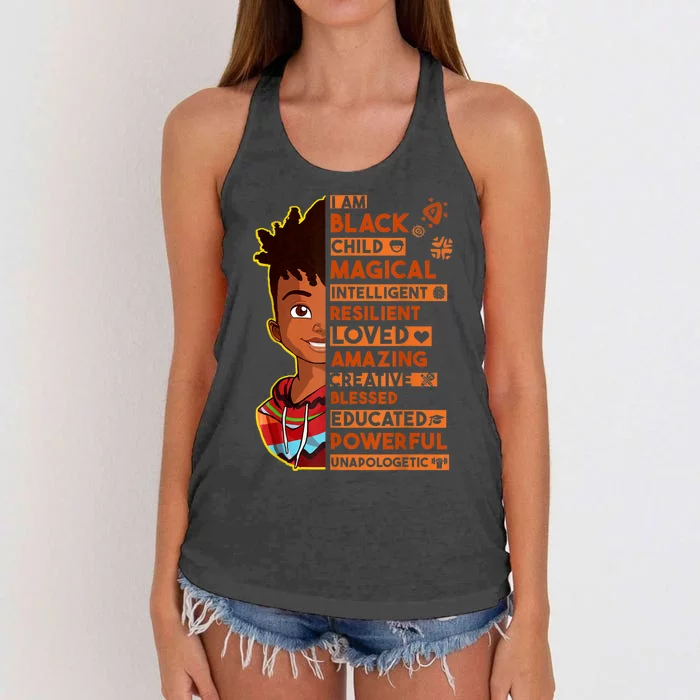 I Am Black History Month African American Women's Knotted Racerback Tank