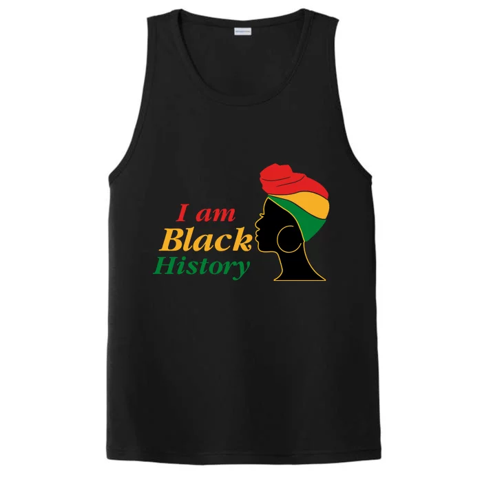 I Am Black History Strong Female Pride Performance Tank