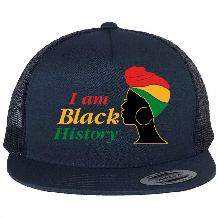 I Am Black History Strong Female Pride Flat Bill Trucker Hat