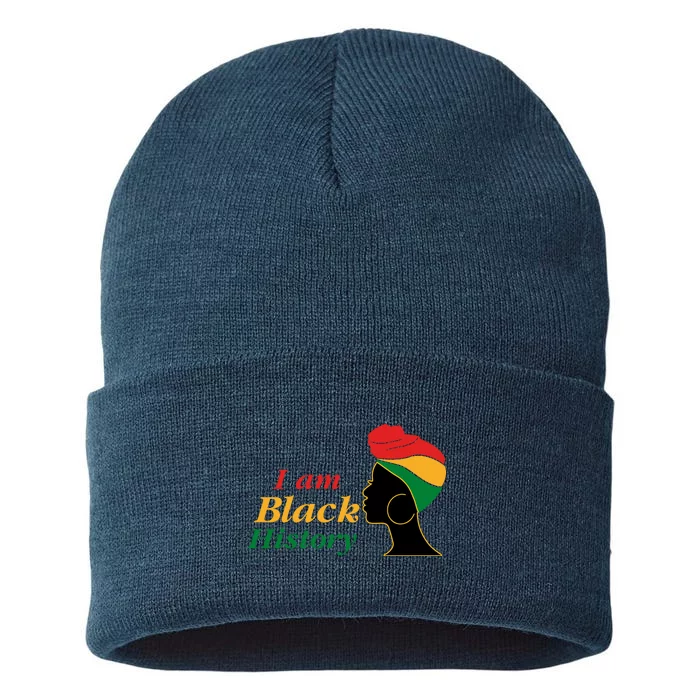 I Am Black History Strong Female Pride Sustainable Knit Beanie