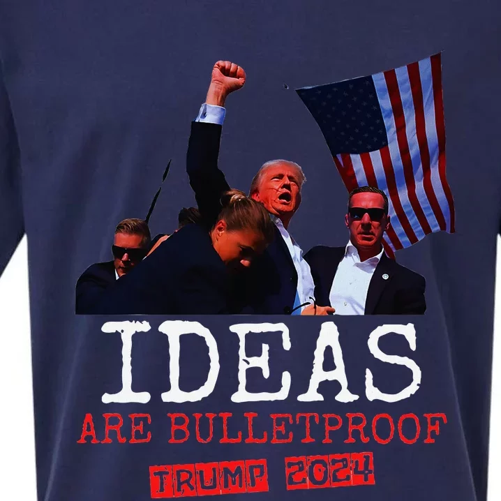 Ideas Are Bulletproof Trump 2024 Sueded Cloud Jersey T-Shirt