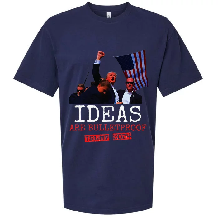 Ideas Are Bulletproof Trump 2024 Sueded Cloud Jersey T-Shirt