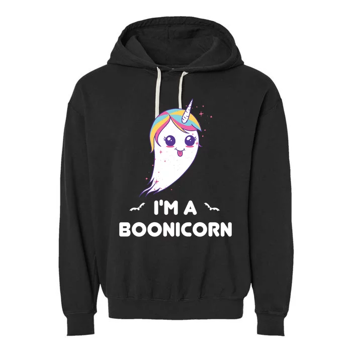 Im A Boonicorn Cute And Funny Ghost Unicorn For Halloween Gift Garment-Dyed Fleece Hoodie