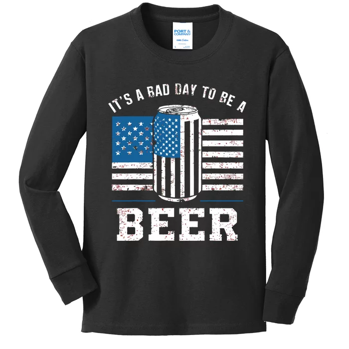 Its A Bad Day To Be Beer Red Kids Long Sleeve Shirt