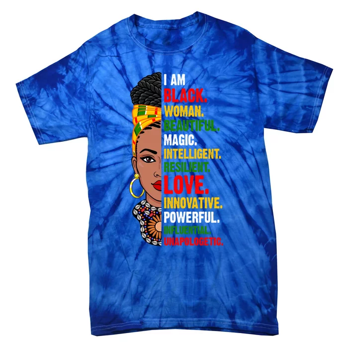 I Am Black Juneteenth Black History Beautiful Magic Gift Tie-Dye T-Shirt