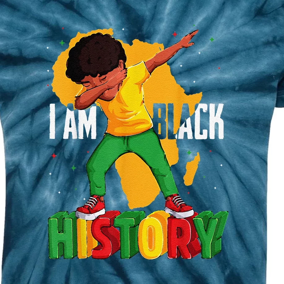 I Am Black History Black History Month Kids Tie-Dye T-Shirt