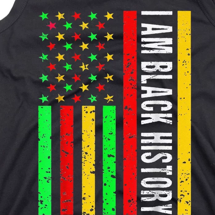 I Am Black History African American Flag Tank Top