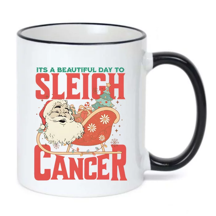 Its A Beautiful Day To Sleigh Cancer Santa Claus Christmas Black Color Changing Mug