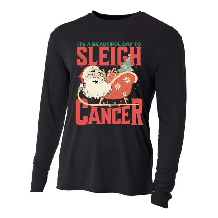 Its A Beautiful Day To Sleigh Cancer Santa Claus Christmas Cooling Performance Long Sleeve Crew