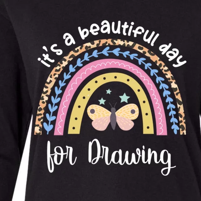 It's A Beautiful Day For Drawing Boho Rainbow Style Funny Gift Womens Cotton Relaxed Long Sleeve T-Shirt