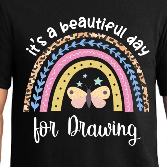 It's A Beautiful Day For Drawing Boho Rainbow Style Funny Gift Pajama Set