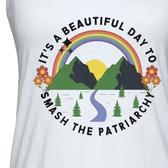 It's A Beautiful Day To Smash The Patriarchy retro Feminism Ladies Essential Flowy Tank