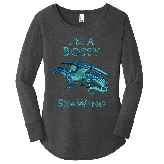 Im A Bossy Seawing Dragon Lovers Ocean Dragon Women's Perfect Tri Tunic Long Sleeve Shirt