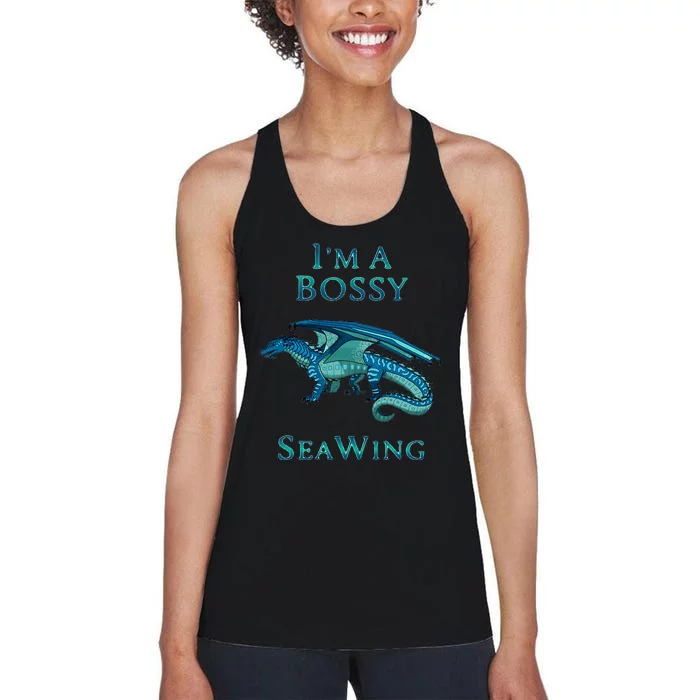 Im A Bossy Seawing Dragon Lovers Ocean Dragon Women's Racerback Tank