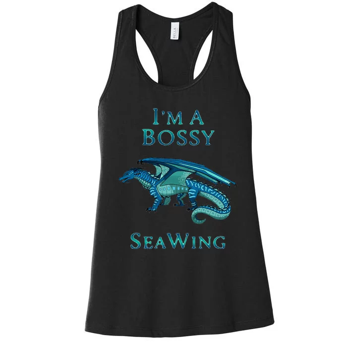 Im A Bossy Seawing Dragon Lovers Ocean Dragon Women's Racerback Tank