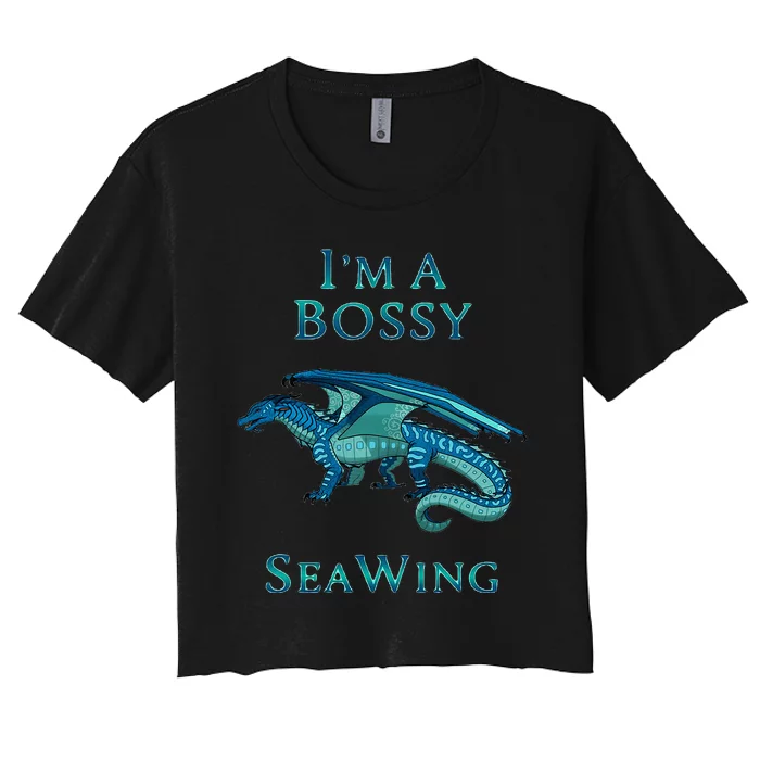 Im A Bossy Seawing Dragon Lovers Ocean Dragon Women's Crop Top Tee