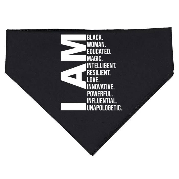 I Am Black Black History Month Educated Black Gift USA-Made Doggie Bandana