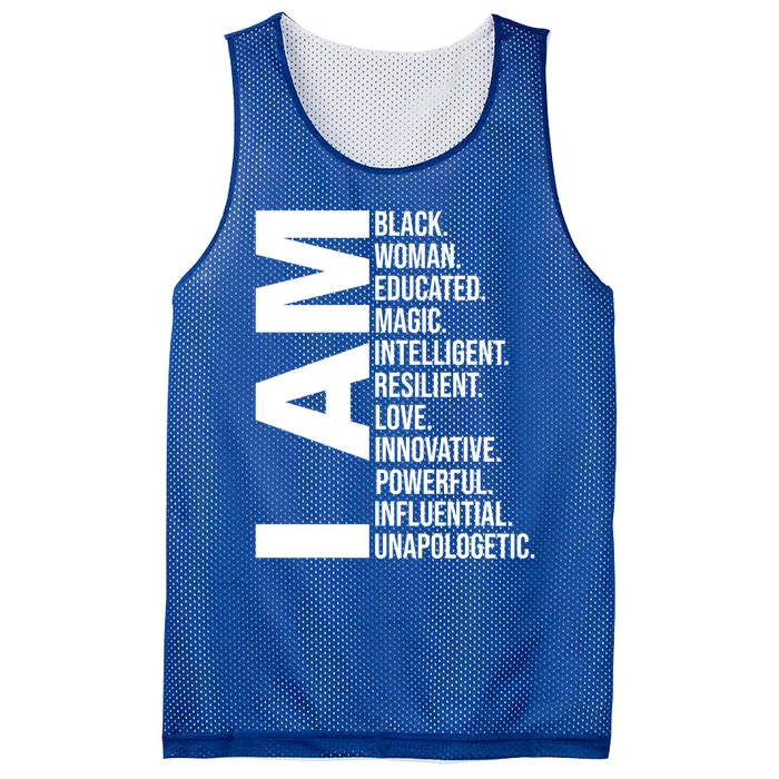 I Am Black Black History Month Educated Black Gift Mesh Reversible Basketball Jersey Tank