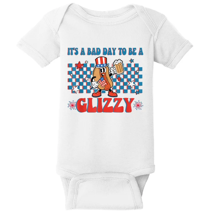 Its A Bad Day To Be A Hot Dog 4th Of July Baby Bodysuit