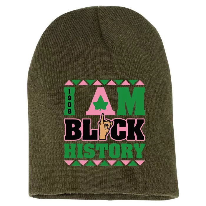 I Am Black History Women Aka African Sorority Short Acrylic Beanie