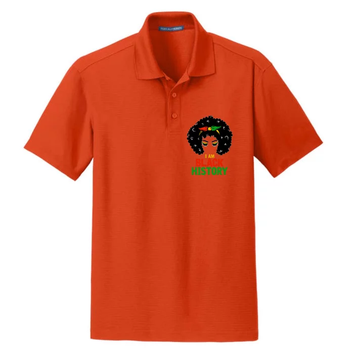 I Am Black History African American Female Pride Dry Zone Grid Performance Polo