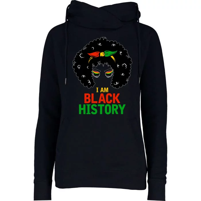 I Am Black History African American Female Pride Womens Funnel Neck Pullover Hood