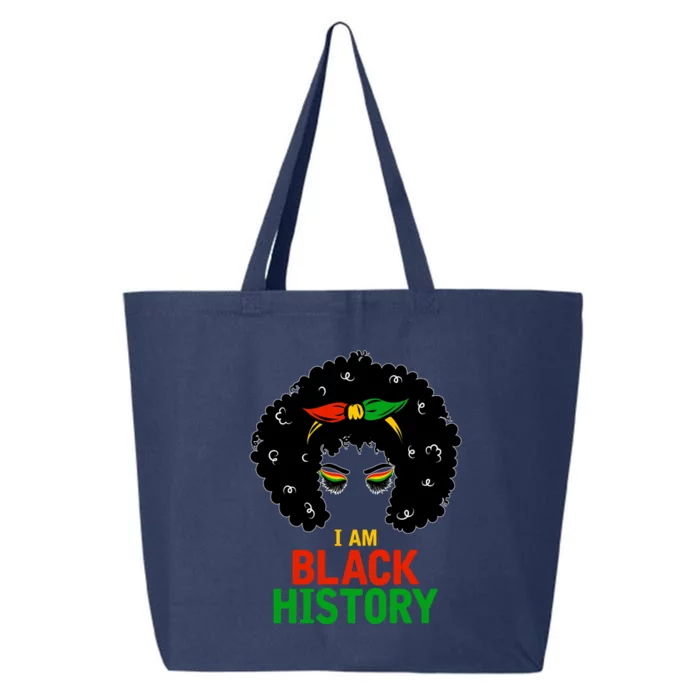 I Am Black History African American Female Pride 25L Jumbo Tote