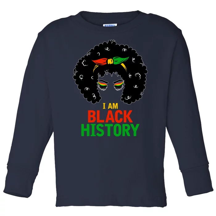 I Am Black History African American Female Pride Toddler Long Sleeve Shirt