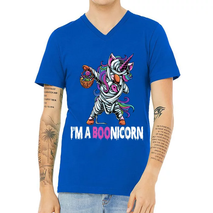 Im A Boonicorn Magical Rainbow Unicorn Halloween Design Cute Gift V-Neck T-Shirt