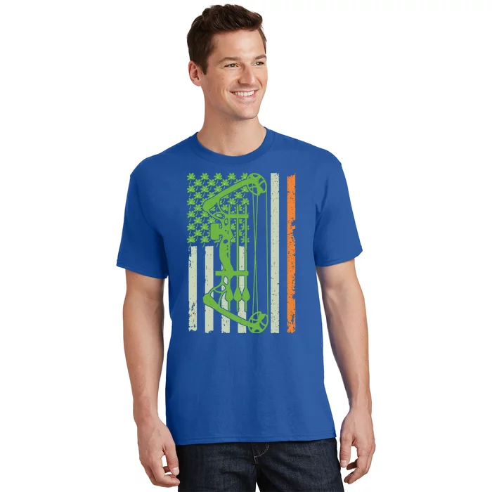 Irish Archery Bow Hunting American Flag St Patricks Day Gift T-Shirt