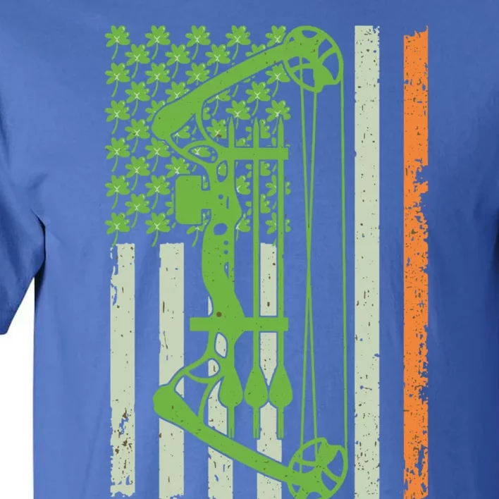 Irish Archery Bow Hunting American Flag St Patricks Day Gift Tall T-Shirt