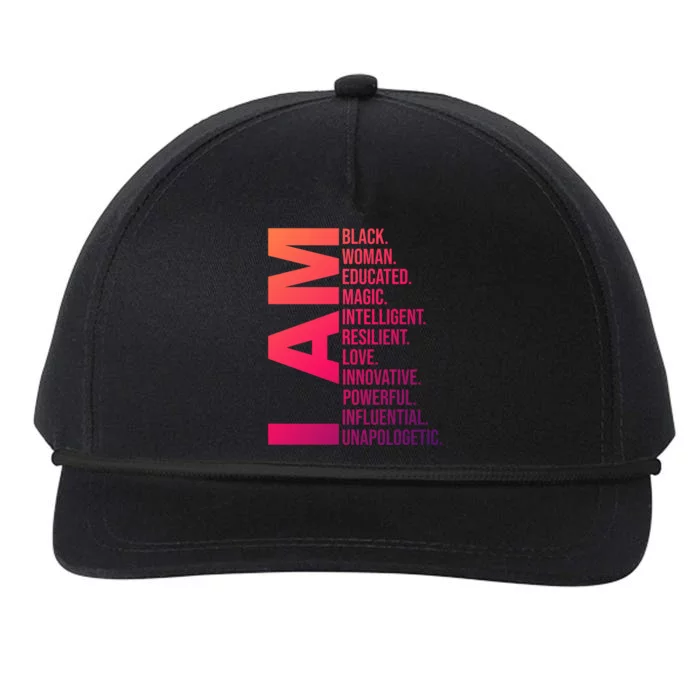 I Am Black Black History Month Educated Black Gift Snapback Five-Panel Rope Hat