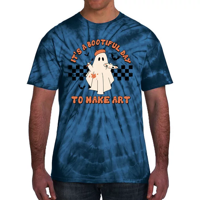 Its A Bootiful Day To Make Art Retro Halloween Tie-Dye T-Shirt