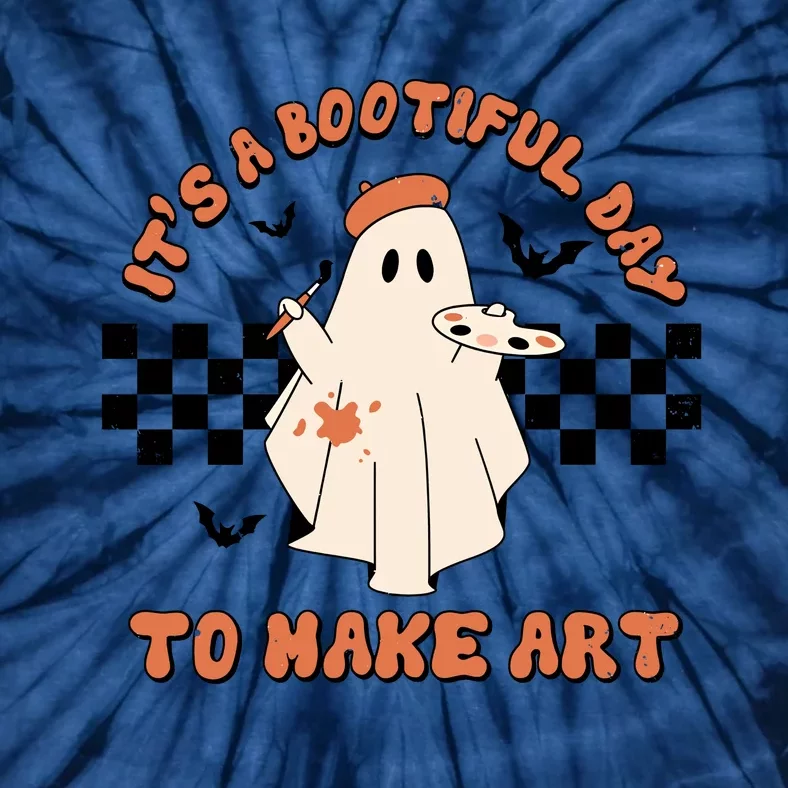 Its A Bootiful Day To Make Art Retro Halloween Tie-Dye T-Shirt