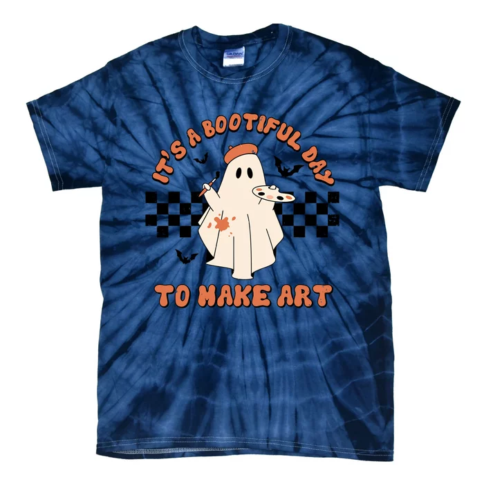 Its A Bootiful Day To Make Art Retro Halloween Tie-Dye T-Shirt