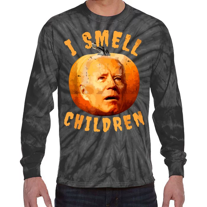 Ismellchildren Antijoe Biden Funny Witches Halloween Tie-Dye Long Sleeve Shirt