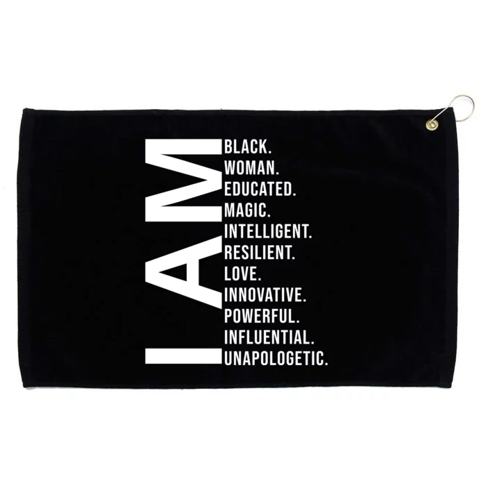 I Am Black Woman Educated Magic Intelligent Resilient Love Innovative Powerful Grommeted Golf Towel