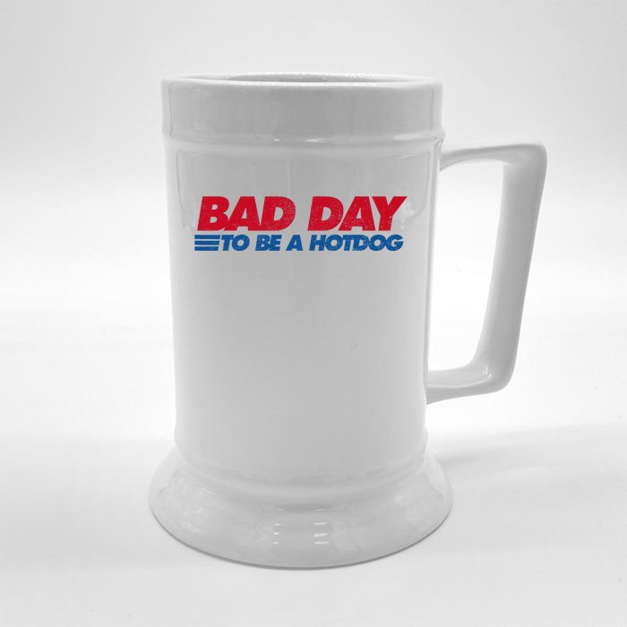 Its A Bad Day To Be A Hot Dog Funny Hot Dog Front & Back Beer Stein