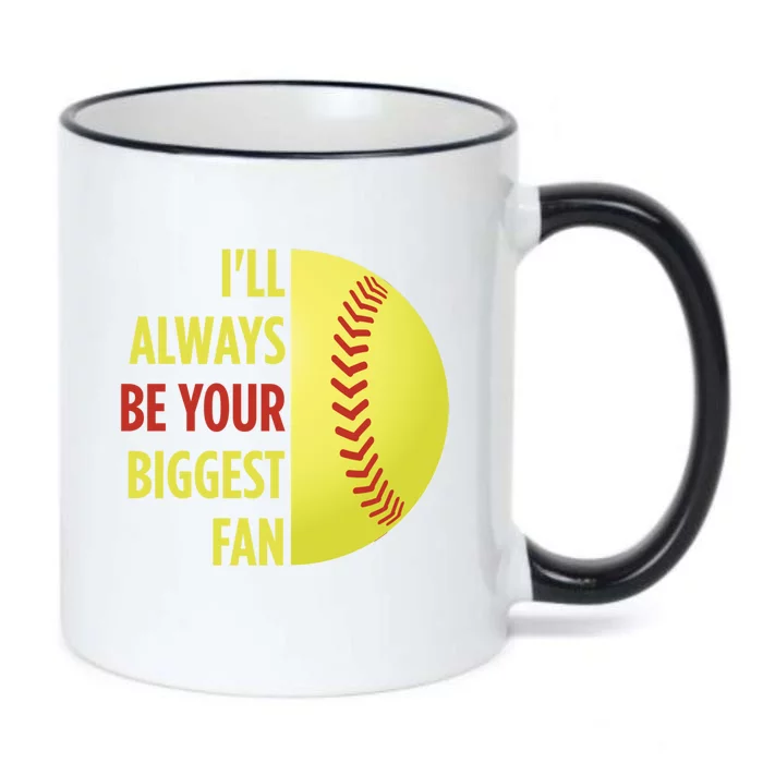 ILl Always Be Your Biggest Fan Gift For Mom Dad Softball Gift Black Color Changing Mug