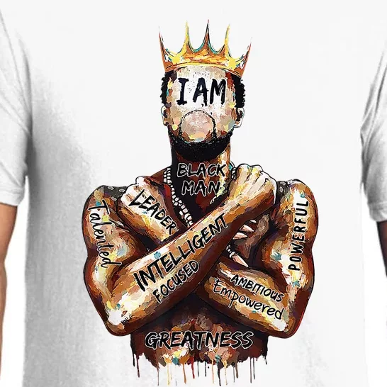 I Am Black Man King Powerful Dad Afro Melanin Black History Pajama Set