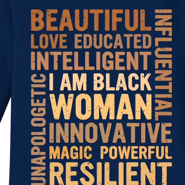 I Am Black Black History Month Juneteenth Black Meaningful Gift Baby Long Sleeve Bodysuit