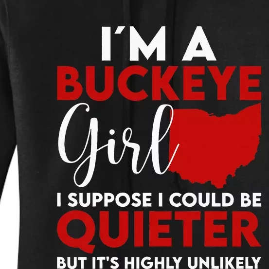 Im A Buckeye Girl O.H.I.O S.T.A.T.E Women's Pullover Hoodie