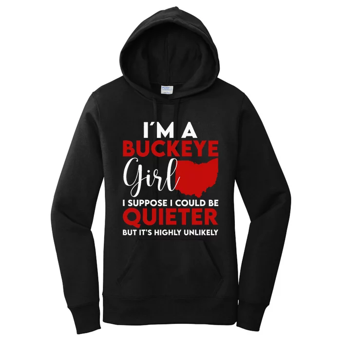 Im A Buckeye Girl O.H.I.O S.T.A.T.E Women's Pullover Hoodie